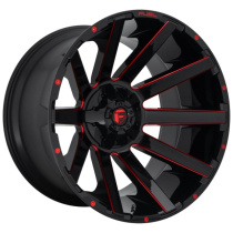 Fuel 1PC Contra 22X12 ET-44 5x114.3/5.0 78.10 Gloss Black Red Tinted Clear Fälg